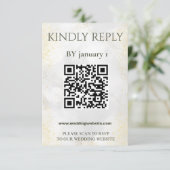 Carte de réponse de mariage élégante avec code QR (Debout devant)