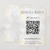 Carte de réponse de mariage élégante avec code QR (Devant / Derrière)