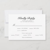 Carte de réponse de mariage élégante avec monogram (Devant)