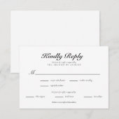 Carte de réponse de mariage élégante avec monogram (Devant / Derrière)