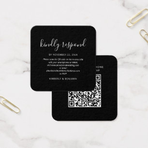 Carte de réponse de mariage élégante avec QR Code