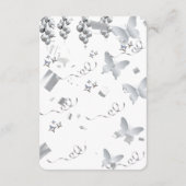 Carte de réponse de mariage élégante blanche et ar (Dos)