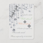 Carte de réponse de mariage élégante blanche et ar (Devant)