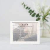 Carte de réponse de mariage élégante classique or (Debout devant)