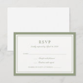 Carte de réponse de mariage élégante classique ver (Devant / Derrière)