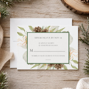 Carte de réponse de mariage élégante de la forêt b