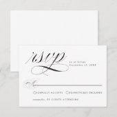Carte de réponse de mariage élégante en calligraph (Devant / Derrière)