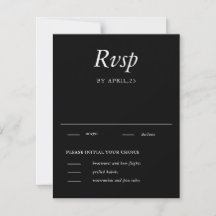 Carte de réponse de mariage élégante et minimalist