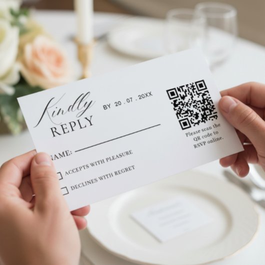 Carte de réponse de mariage élégante et minimalist