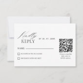 Carte de réponse de mariage élégante et minimalist (Devant)