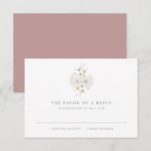 Carte de réponse de mariage élégante et simple ave