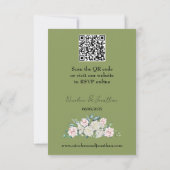 Carte de réponse de mariage Élégante Étreinte Flor (Dos)