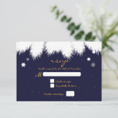Carte de réponse de mariage élégante flocon de nei (Debout devant)
