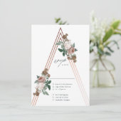 Carte de réponse de mariage élégante florale boho  (Debout devant)