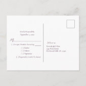 Carte de réponse de mariage élégante florale | Car (Dos)