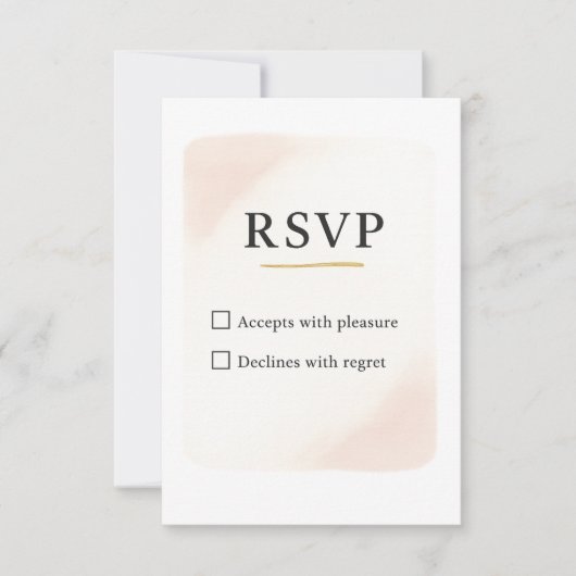 Carte de réponse de mariage élégante minimale – 3, (Devant)