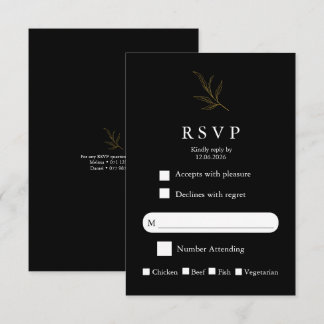 Carte de réponse de mariage élégante minimaliste m