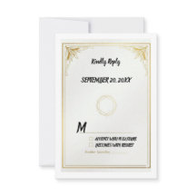 Carte de réponse de mariage élégante Minimaliste O