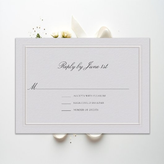 Carte de réponse de mariage élégante moderne class