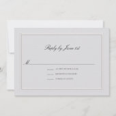Carte de réponse de mariage élégante moderne class (Devant)