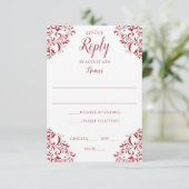 Carte de réponse de mariage élégante | Nadine (Rou (Debout devant)