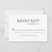 Carte de réponse de mariage élégante noir blanc (Devant)