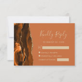 Carte de réponse de mariage en agate orange brûlé  (Devant)