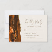Carte de réponse de mariage en agate orange brûlée (Devant)