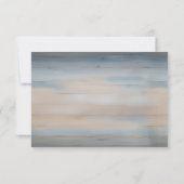 Carte de réponse de mariage en bois bleu rustique  (Dos)