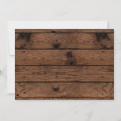 Carte de réponse de mariage en bois rustique avec  (Dos)