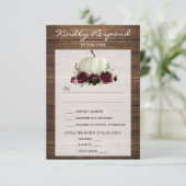 Carte de réponse de mariage en bois rustique citro (Debout devant)