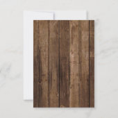 Carte de réponse de mariage en bois rustique dente (Dos)