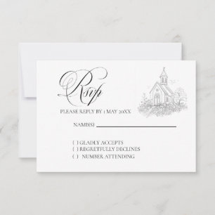 Carte de réponse de mariage en calligraphie d'égli
