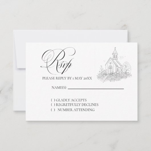 Carte de réponse de mariage en calligraphie d'égli (Devant)
