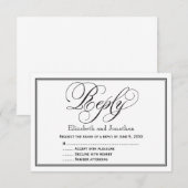 Carte de réponse de mariage en calligraphie noir e (Devant / Derrière)