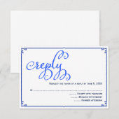 Carte de réponse de mariage en calligraphie Winter (Devant / Derrière)