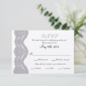 Carte de réponse de mariage en dentelle (Debout devant)