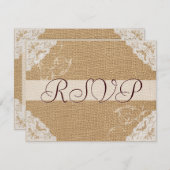 Carte de réponse de mariage en dentelle blanche an (Devant / Derrière)