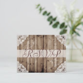 Carte de réponse de mariage en dentelle blanche an (Debout devant)