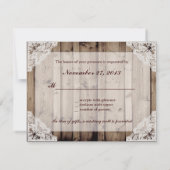 Carte de réponse de mariage en dentelle blanche an (Dos)