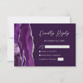 Carte de réponse de mariage en écriture argentée s (Devant)