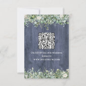 Carte de réponse de mariage en eucalyptus Navy Woo (Dos)