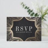 Carte de réponse de mariage en faux or Art Nouveau (Debout devant)