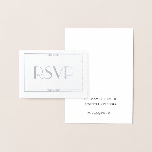 Carte de réponse de mariage en feuille d'argent (Affichage)