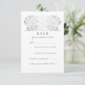 Carte de réponse de mariage en fleurs blanches et  (Debout devant)