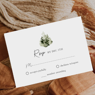 Carte de réponse de mariage en forêt de pins de mo