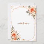 Carte de réponse de mariage en forme d'arche flora (Dos)