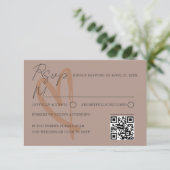Carte de réponse de mariage en forme de cœur en te (Debout devant)