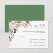 Carte de réponse de mariage en herbe de pampa prot (Devant / Derrière)