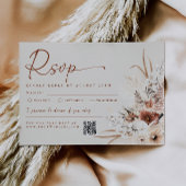 Carte de réponse de mariage en herbe de Pampas bei